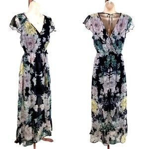Band of Gypsies Black Floral Maxi Dress